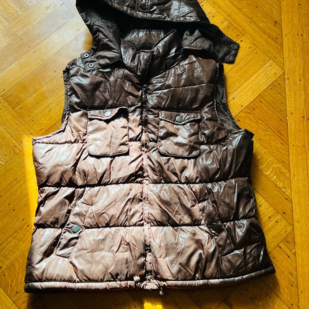 Faded Glory Chocolate Brown Quilted Vest